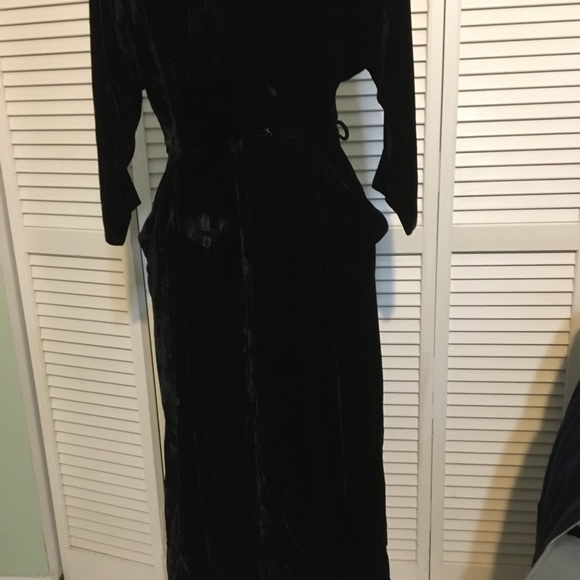 Robert Rosenfeld Dresses Vintage Black Velvet Tea Length Dress